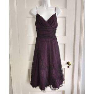 Vintage 90s Formal Dress with black tulle/mesh overlay! Sz 13